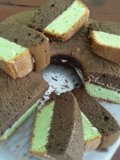 Foto resep Bolu Panggang Pandan Coklat