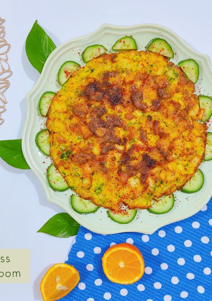 عکسی از دستور املت سیب زمینی پنیری