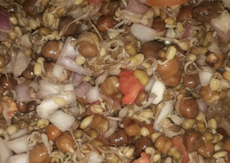 How to Prepare Super Quick Homemade Sprouted moong bean and chane