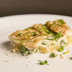 A picture of Baked Tilapia and Potatoes in Cream.