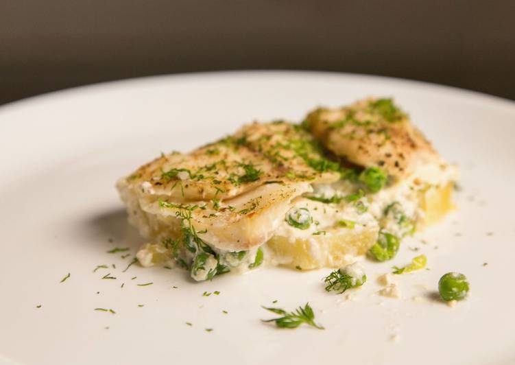 Baked Tilapia and Potatoes in Cream