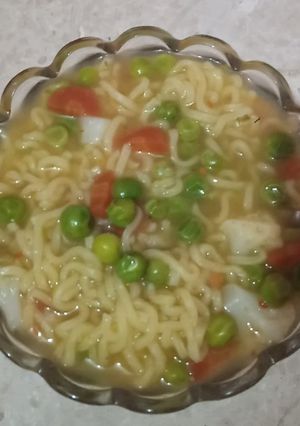 A picture of Veggie Noodles Soup.