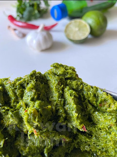 A picture of "Fake pesto" with any kind of pasta.