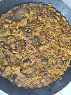 Una foto de Arroz verdura y bacalao