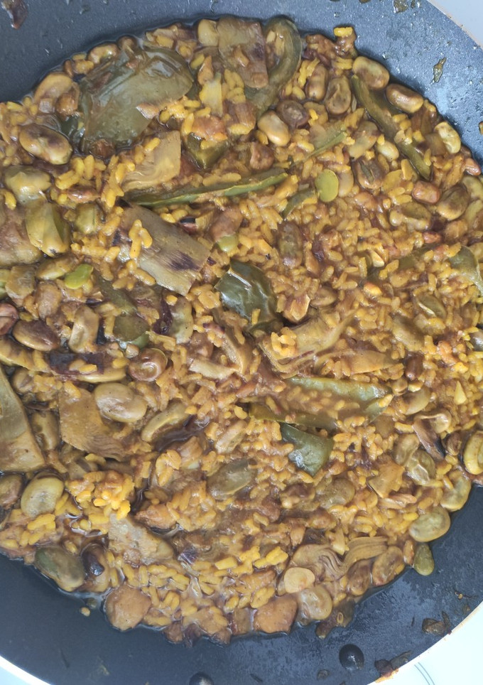 Una foto de Arroz verdura y bacalao