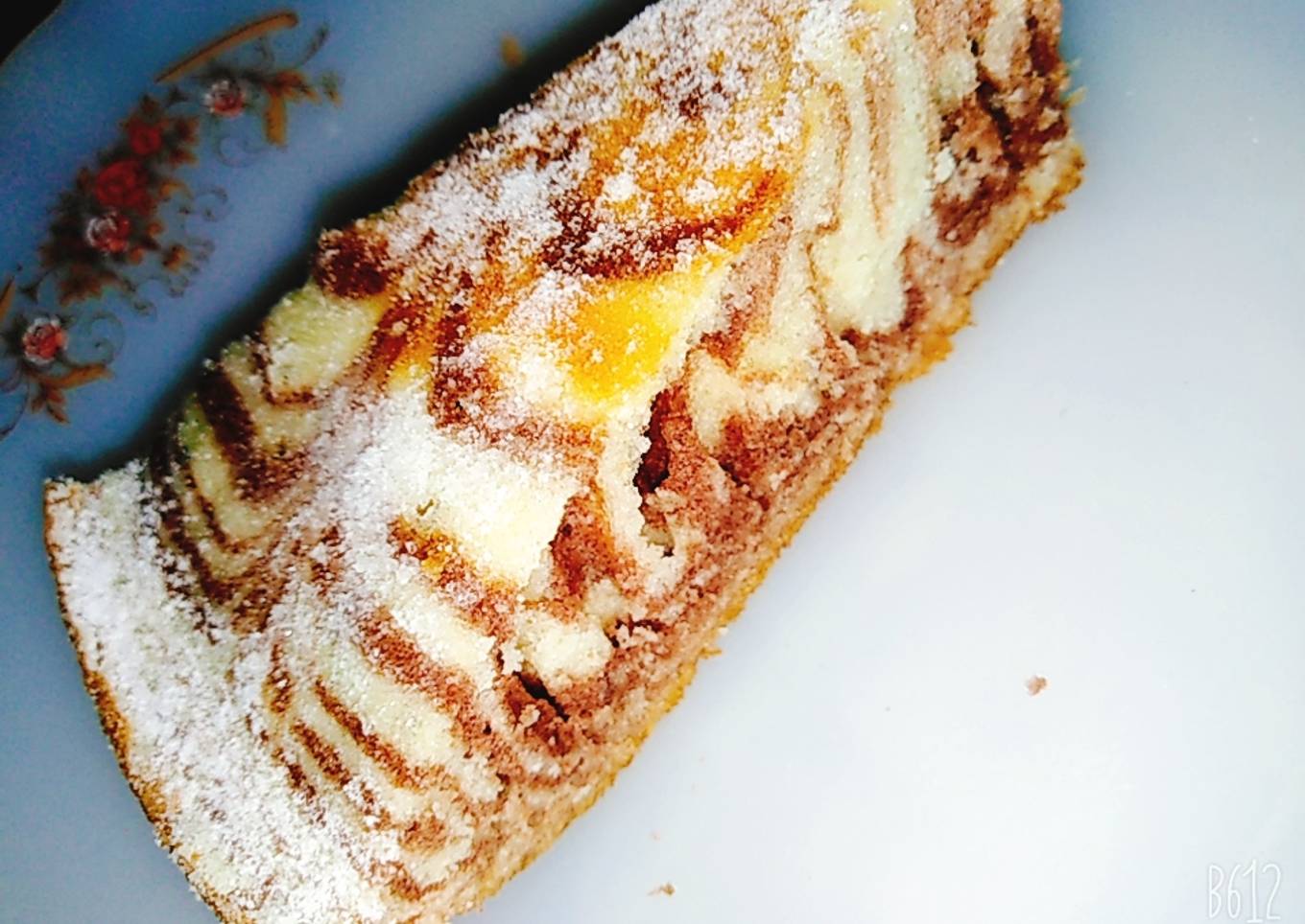 Marble cake in fry pan