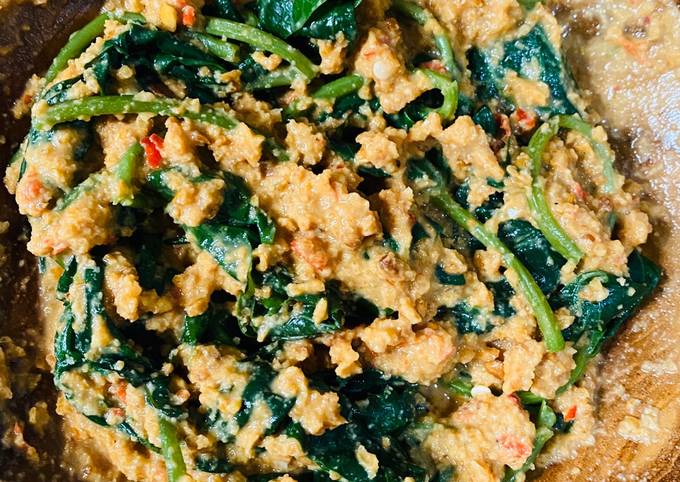 Sambel kacang kulup kangkung lombok