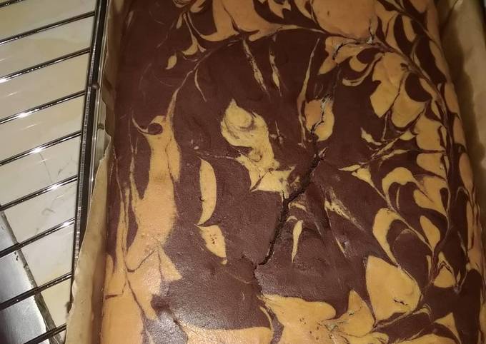 Recipe of Quick Rectangular zebra cake#4 wks challenge