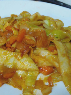 Una foto de Pasta de calabacín