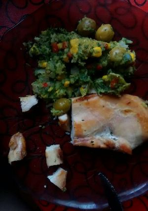 Una foto de Pechuga de pollo rellena