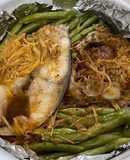 Cá bớp hấp gừng giấy bạc