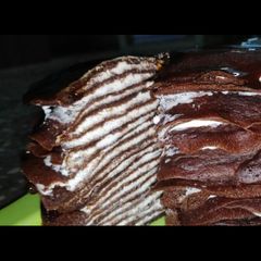 A picture of Kadhai Crepe Cake for Navratri Fasts.