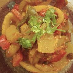 Potato and bell pepper curry recipe A picture of Potato and bell pepper curry recipe.