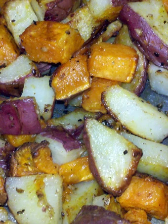 Recipe roasted red and sweet potatoes the Delicious Perfect
