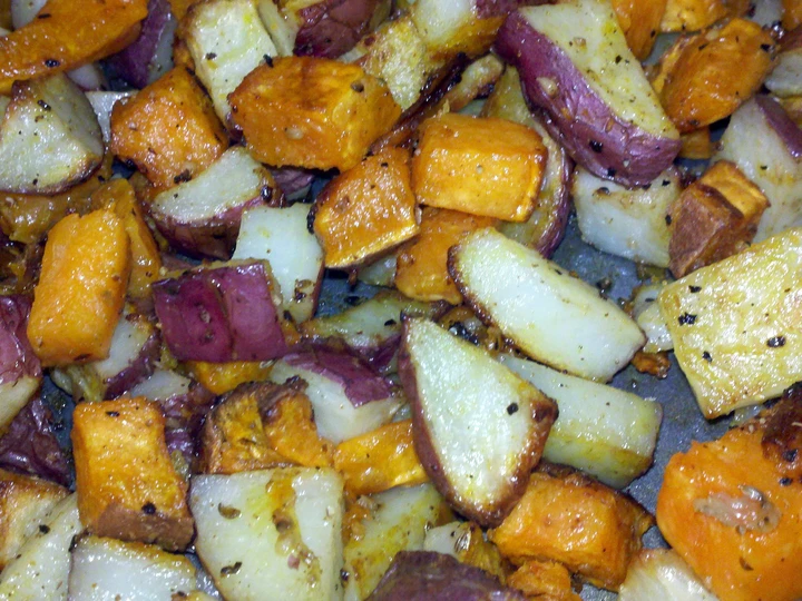 Recipe roasted red and sweet potatoes the Delicious Perfect