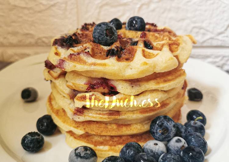 Cara Buat Blueberry Belgian Waffles yang Sedap