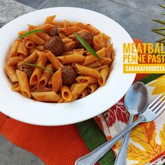 A picture of Meatball Penne Pasta 🇺🇸🤤.