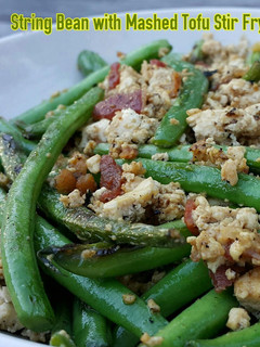 A picture of String Bean with Mashed Tofu Stir Fry.