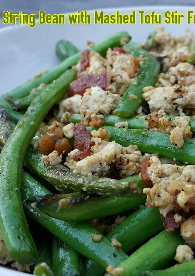A picture of String Bean with Mashed Tofu Stir Fry.