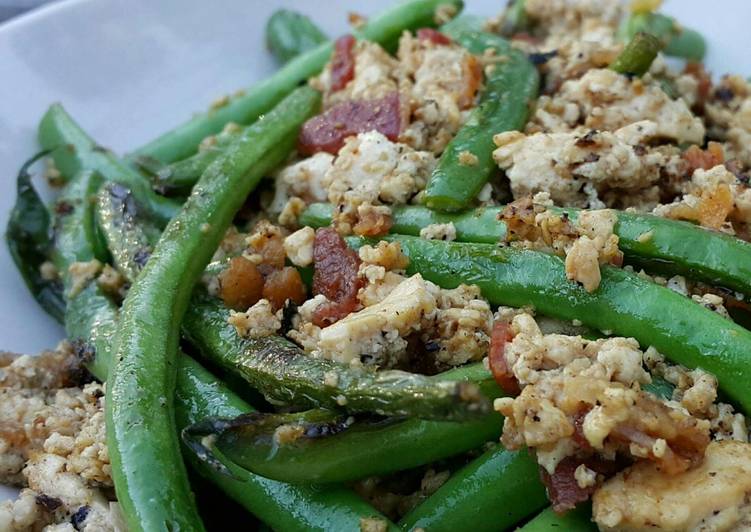 Recipe of Homemade String Bean with Mashed Tofu Stir Fry