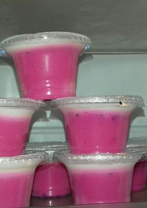 Foto resep Puding buah naga ekonamis