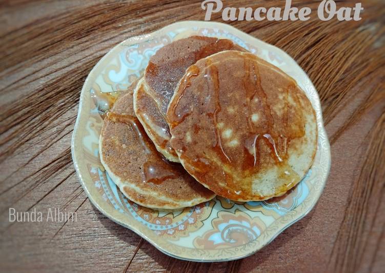 Proses memasak Pancake Oat (Menu Diet) Anti Gagal