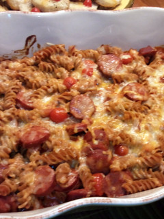 A picture of Sausage Spaghetti Bake.