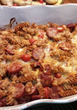 A picture of Sausage Spaghetti Bake.