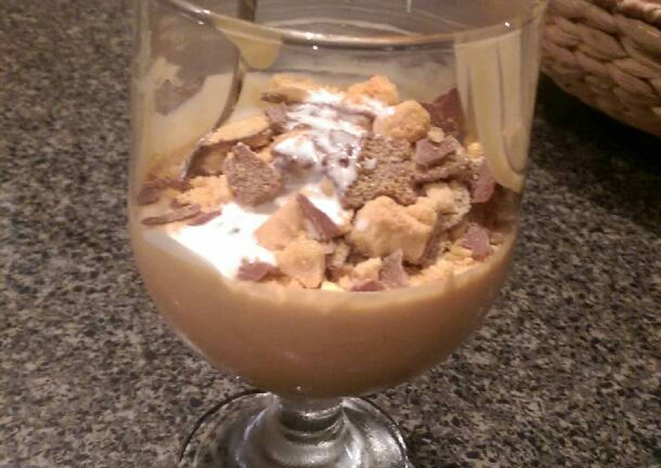 White chocolate and salted caramel mousse