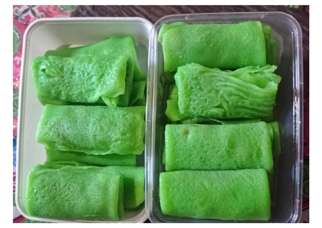 Dadar Gulung Pandan Takaran sendok (Tanpa Santan Dan Telur)