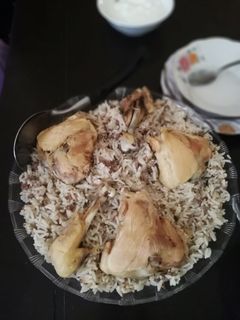 صورة لوصفة منسف رز باللحمة المفرومه والدجاج