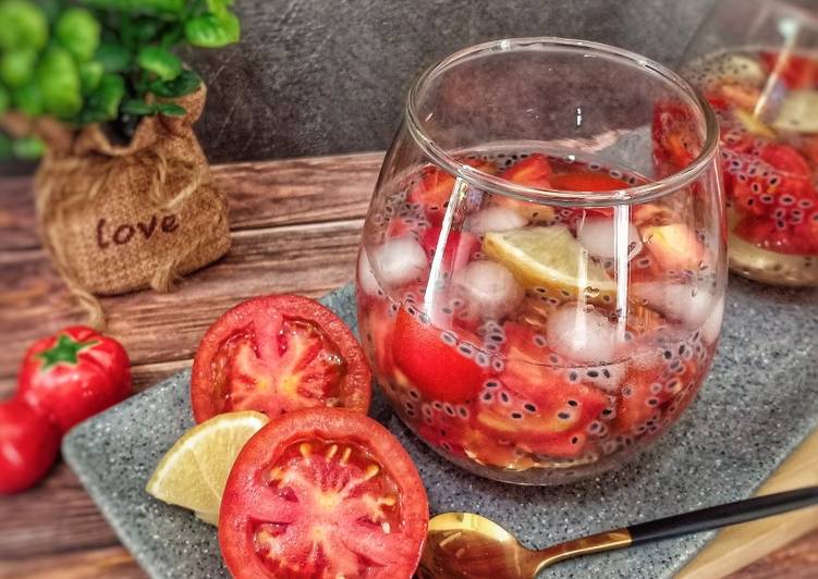 Resep Es tomat selasih yang Bikin Ngiler