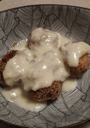 Foto di Polpette di verza,finocchi e patate con crema allo Zola
