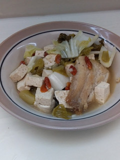 Foto resep Sayur asin ikan gurame tahu ala chinese food