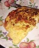 Cheese and hard salami omelette
