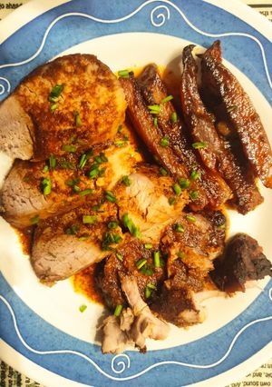 Foto principal de Solomillo de Cerdo en Papillote con Salsa Hoisin, Naranja y Miel, con Patatas rústicas