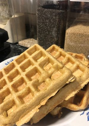 Una foto de Waffles de avena