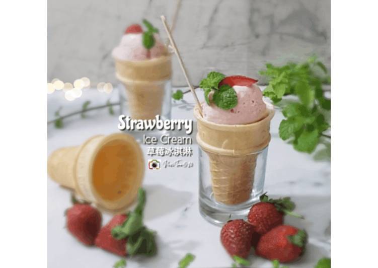 Bagaimana Menyiapkan 261. Es Krim Stroberi | Strawberry Ice Cream | 草莓冰淇淋 yang Menggugah Selera