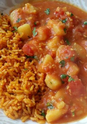 A picture of Vickys Potato Curry, GF DF EF SF NF.