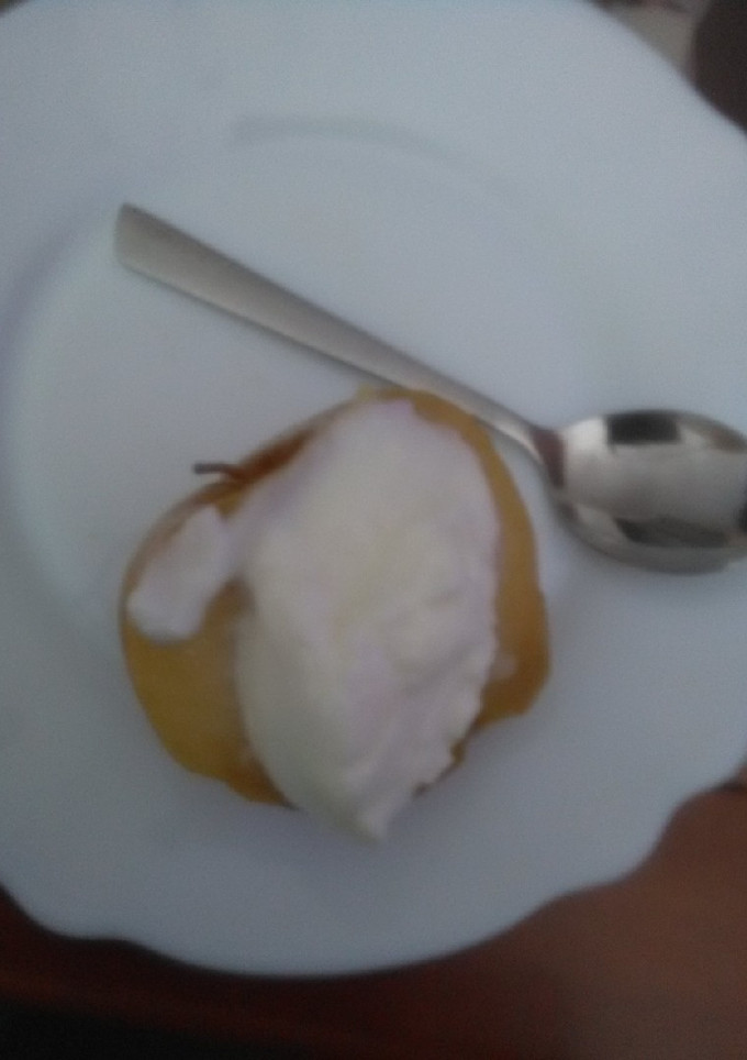 Una foto de Manzana asada con queso batido