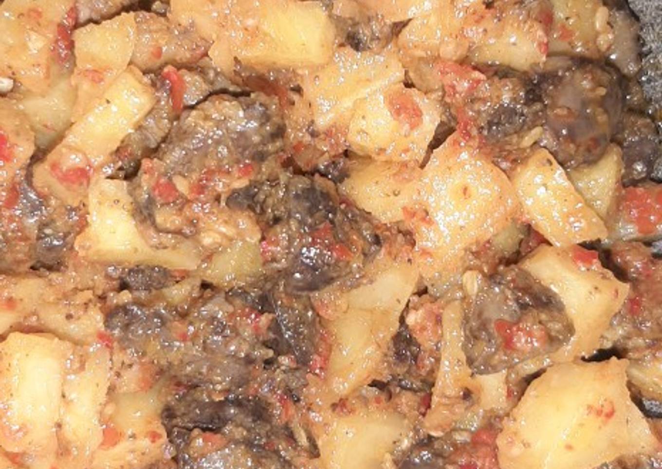 Balado Kentang Ati Ayam