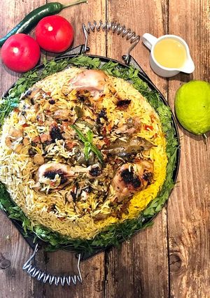 صورة لوصفة دجاج بالكزبرة والثوم والأرز