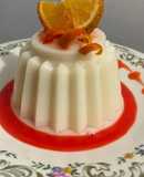 Panna Cotta de coco con coulis de mandarina