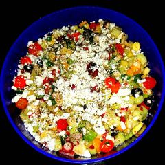 A picture of Mike's Armenian Cucumber Feta Salad.