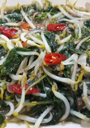 Foto resep Tumis bayam toge
