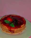 Cheesecake con una compota de fresa y mora