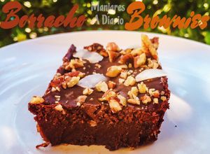 Una foto de Brownies borrachos al café y casi crudos!! (Sin Harina Y Sin Gluten)