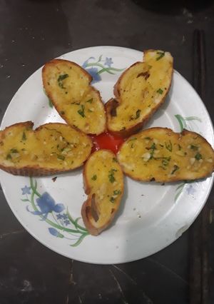 Hình của món Bánh mì nướg k cần lò.