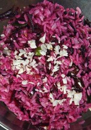 A picture of Beetroot rice.