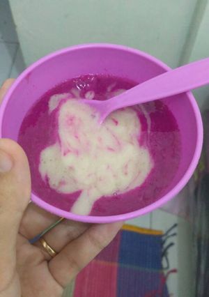 Foto resep Mpasi 6+ dragon fruit and banana